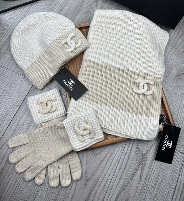 chanel hat and echapres and glove set s_126a100